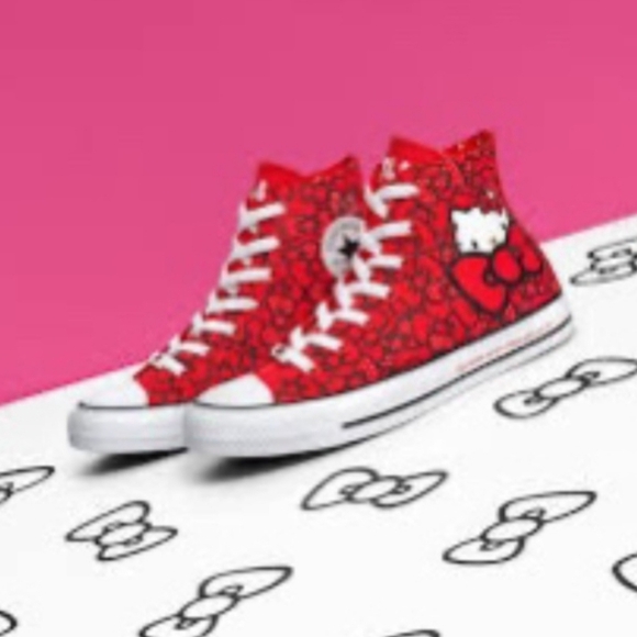 🔥Chuck Taylor X Hello Kitty LIMITED EDITION 2025 GRL TodLR Red Sneakers Sz11🔥 - Picture 11 of 17
